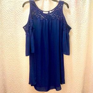 New York & Company Lace Cold Shoulder Dress